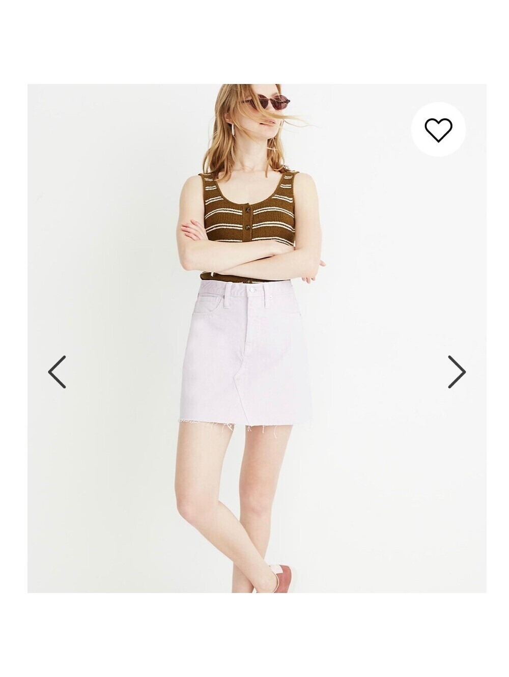 Madewell EUC Lilac Rigid Denim Mini Skirt Size 29